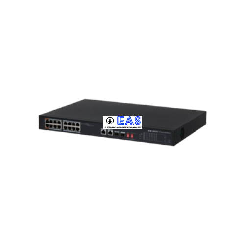 Switch PoE 16 port (hỗ trợ 2 cổng Uplink 1G + 2 cổng quang) Layer 2 unmanaged. KX-CSW16-PFL